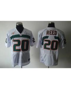 Hurricanes #20 Ed Reed White Stitched NCAA Jerseys
