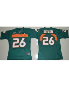 Hurricanes #26 Sean Taylor Green Stitched Youth NCAA Jersey