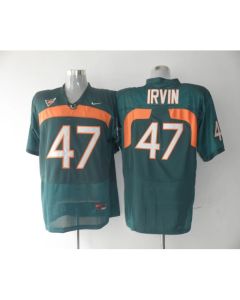 Hurricanes #47 Michael Irvin Green Stitched NCAA Jerseys
