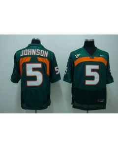 Hurricanes #5 Andre Johnson Green Stitched NCAA Jersey