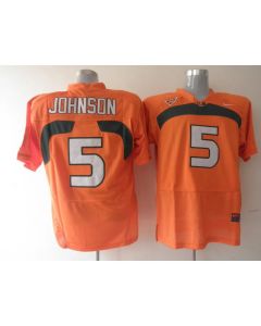 Hurricanes #5 Andre Johnson Orange Stitched NCAA Jerseys