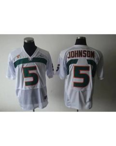 Hurricanes #5 Andre Johnson White Stitched NCAA Jerseys