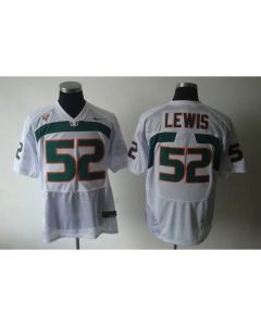 Hurricanes #52 Ray Lewis White Stitched NCAA Jerseys