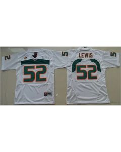 Hurricanes #52 Ray Lewis White Stitched Youth NCAA Jersey