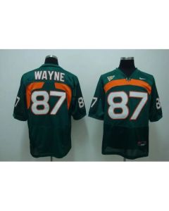 Hurricanes #87 Reggie Wayne Green Stitched NCAA Jersey