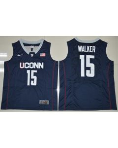 Huskies #15 Kemba Walker Navy Blue Basketball Stitched NCAA Jersey