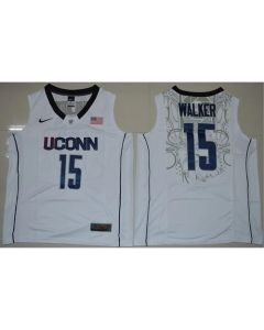 Huskies #15 Kemba Walker White Basketball Stitched NCAA Jersey