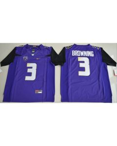 Huskies #3 Jake Browning Purple Limited Stitched NCAA Jersey