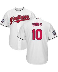 indians #10 Yan Gomes White Home 2016 World Series Bound Stitched Youth MLB Jersey