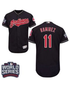 indians #11 Jose Ramirez Navy Blue Flexbase Authentic Collection 2016 World Series Bound Stitched MLB Jersey