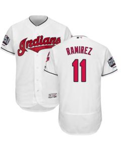 indians #11 Jose Ramirez White Flexbase Authentic Collection 2016 World Series Bound Stitched MLB Jersey