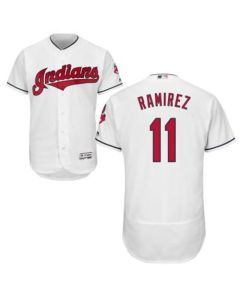 indians #11 Jose Ramirez White Flexbase Authentic Collection Stitched MLB Jersey