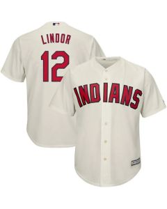 indians #12 Francisco Lindor Cream Alternate Stitched Youth MLB Jersey