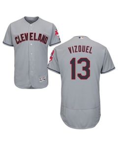 indians #13 Omar Vizquel Grey Flexbase Authentic Collection Stitched MLB Jersey