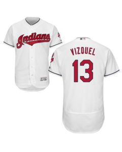 indians #13 Omar Vizquel White Flexbase Authentic Collection Stitched MLB Jersey