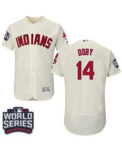 indians #14 Larry Doby Cream Flexbase Authentic Collection 2016 World Series Bound Stitched MLB Jersey