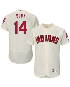 indians #14 Larry Doby Cream Flexbase Authentic Collection Stitched MLB Jersey