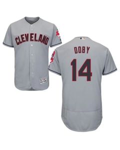 indians #14 Larry Doby Grey Flexbase Authentic Collection Stitched MLB Jersey