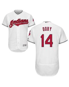 indians #14 Larry Doby White Flexbase Authentic Collection Stitched MLB Jersey