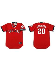 indians #20 Eddie Robinson Red 1978 Turn Back The Clock Stitched MLB Jersey