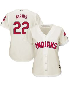 indians #22 Jason Kipnis Cream Women's Alternate Stitched MLB Jersey