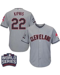 indians #22 Jason Kipnis Grey Road 2016 World Series Bound Stitched Youth MLB Jersey
