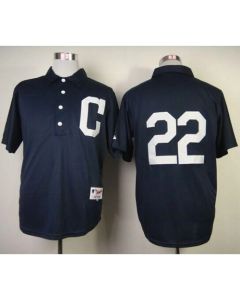 indians #22 Jason Kipnis Navy Blue 1902 Turn Back The Clock Stitched MLB Jersey