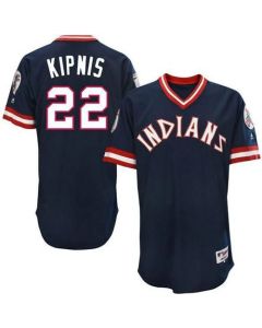 indians #22 Jason Kipnis Navy Blue 1976 Turn Back The Clock Stitched MLB Jersey