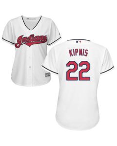 indians #22 Jason Kipnis White Women's Home Stitched MLB Jersey