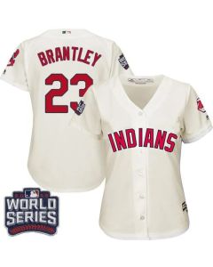 indians #23 Michael Brantley Cream 2016 World Series Bound Women's Alternate Stitched MLB Jersey