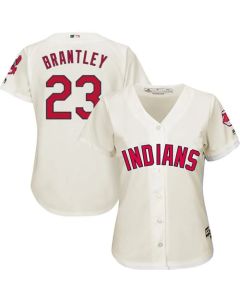 indians #23 Michael Brantley Cream Women's Alternate Stitched MLB Jersey