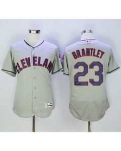 indians #23 Michael Brantley Grey Flexbase Authentic Collection Stitched MLB Jersey