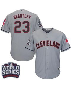 indians #23 Michael Brantley Grey Road 2016 World Series Bound Stitched Youth MLB Jersey