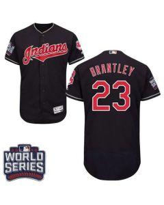 indians #23 Michael Brantley Navy Blue Flexbase Authentic Collection 2016 World Series Bound Stitched MLB Jersey