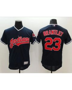 indians #23 Michael Brantley Navy Blue Flexbase Authentic Collection Stitched MLB Jersey