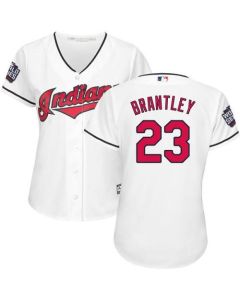 indians #23 Michael Brantley White 2016 World Series Bound Women's Home Stitched MLB Jersey