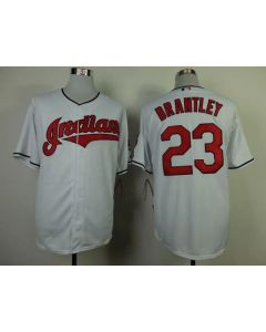 indians #23 Michael Brantley White Cool Base Stitched MLB Jersey