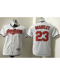 indians #23 Michael Brantley White Cool Base Stitched Youth MLB Jersey