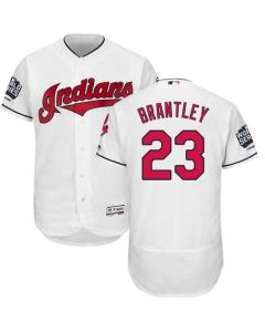 indians #23 Michael Brantley White Flexbase Authentic Collection 2016 World Series Bound Stitched MLB Jersey