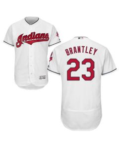 indians #23 Michael Brantley White Flexbase Authentic Collection Stitched MLB Jersey