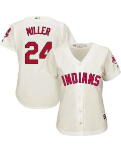 indians #24 Andrew Miller Cream Women's Alternate Stitched MLB Jersey