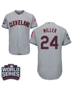 indians #24 Andrew Miller Grey Flexbase Authentic Collection 2016 World Series Bound Stitched MLB Jersey