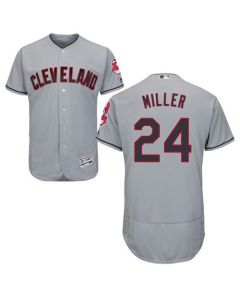 indians #24 Andrew Miller Grey Flexbase Authentic Collection Stitched MLB Jersey