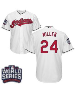 indians #24 Andrew Miller White Home 2016 World Series Bound Stitched Youth MLB Jersey
