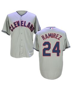 indians #24 Manny Ramirez Grey New Cool Base Stitched MLB Jersey
