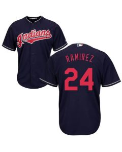 indians #24 Manny Ramirez Navy Blue New Cool Base Stitched MLB Jersey