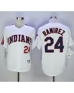 indians #24 Manny Ramirez White 1978 Turn Back The Clock Stitched MLB Jersey