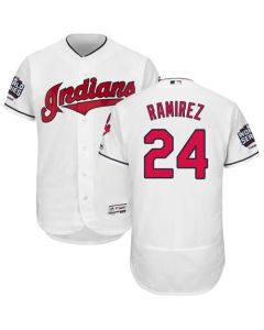 indians #24 Manny Ramirez White Flexbase Authentic Collection 2016 World Series Bound Stitched MLB Jersey