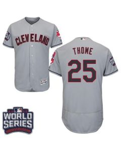 indians #25 Jim Thome Grey Flexbase Authentic Collection 2016 World Series Bound Stitched MLB Jersey