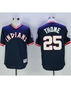 indians #25 Jim Thome Navy Blue 1976 Turn Back The Clock Stitched MLB Jersey